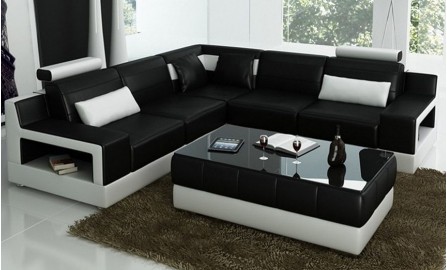 Avery - L - Leather Sofa Lounge Set